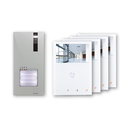 HFX-7004M Comelit Intercom Kit with 4 Mini Monitors