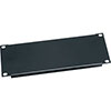 Show product details for HRBL1 Middle Atlantic Half-Rack, 1 Space Flanged Aluminum Blank Panel, Black Powder Coat Finish