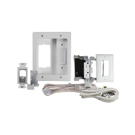 HT22U2-WH-R6 Legrand On-Q Flat Screen TV Pro Power and Cable Management Kit - White