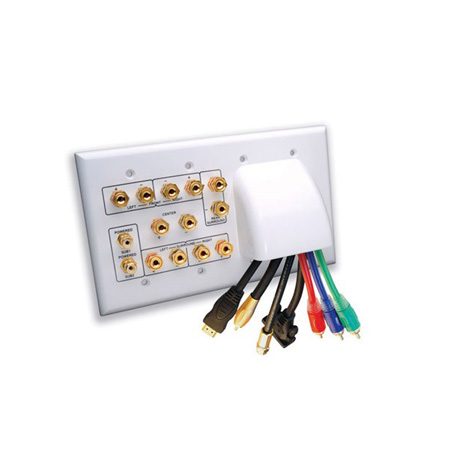 Vanco Whole House Audio Wide Port and 6.2 Home Theater Wall Plate