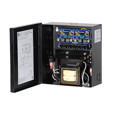 HUBSAT42D2 Altronix UTP Passive Transceiver Hub, 4 Channel, Video up to 750', Integrated 24/28VAC Power Supply