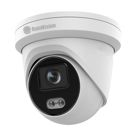 IPHEBX4-3-WL-W Rainvision 2.8mm 30FPS @ 4MP Indoor/Outdoor White Light Day/Night WDR Eyeball IP Security Camera 12VDC/PoE - Built-in Microphone - White