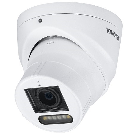 IT9383-HTVW Vivotek C Series 2.8-12 mm Motorized 30FPS @ 5MP Outdoor IR Day/Night WDR Dual Light AI Turret IP Security Camera PoE
