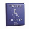 Show product details for JP2-3 Alarm Controls SPDT Latching Contacts Press to Open Jumbo Push Plate - Blue with White Handicap Icon
