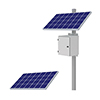 Show product details for KBC-AL2-500W KBC Networks 500 Watt Advanced Remote Power Kit with 2 x 250W Solar Panels, 14" D x 16" W x 19" H Powder-Coated Aluminum Enclosure and Side Panel Mount for 3-6" Pole