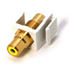 20-3103-WH/YW Datacomm Keystone Jack - Modular RCA w/Yellow Center (White)