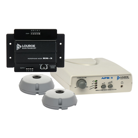 LE-009 Louroe Electronics ASK-4  #401 Single Zone Base Station w/A Mics/RN-2 Mixer for wider coverage