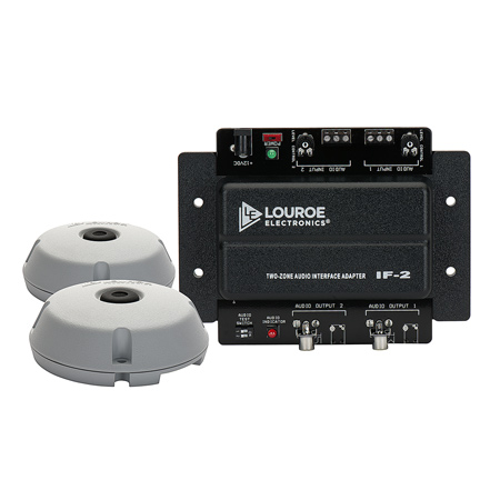 LE-374 Louroe Electronics ASK-4  #302 Two Zone Audio Interface w/2 A Microphones