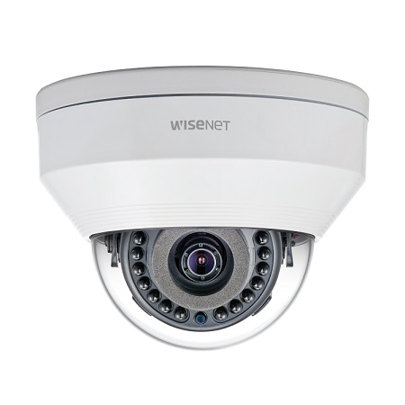 LNV-6012R Hanwha Techwin 2.8mm 30FPS @ 2MP Outdoor IR Day/Night WDR Dome IP Security Camera POE