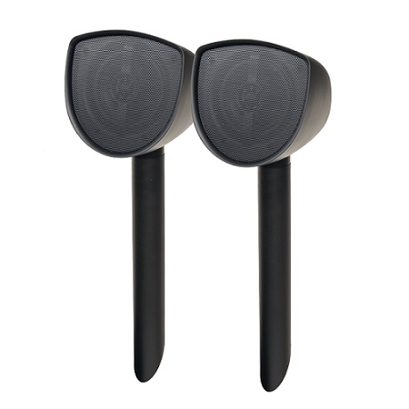 LSAT4 Adept Audio LSAT4 4 1/2" 75W Injection-Molded Polypropylene Landscape Speaker - Pair of Speakers - Black