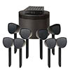 LSCAPESYS-2LSAT4 Adept Audio LSCAPESYS Landscape Speaker System with 8 x 4 1/4" 75W Injection-Molded Polypropylene Satellite Speakers, 1 x 10" Burial or Above Ground Subwoofer and Amplifier