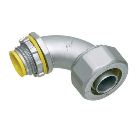 LT9038A-10 Arlington Industries 3/8" 90° Liquid-Tight Connectors Insulated – Pack of 10