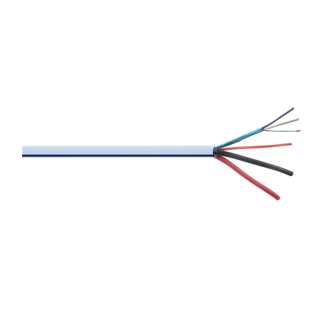 LUGRX46LP Remee 22 AWG 2 Conductors Shielded, 18 AWG 2 Conductors Unshielded, 18 AWG 1 Conductor Unshielded Stranded Bare Copper CL3P Plenum Access Control Composite Cable - 1000' Reel - White with Blue Stripe