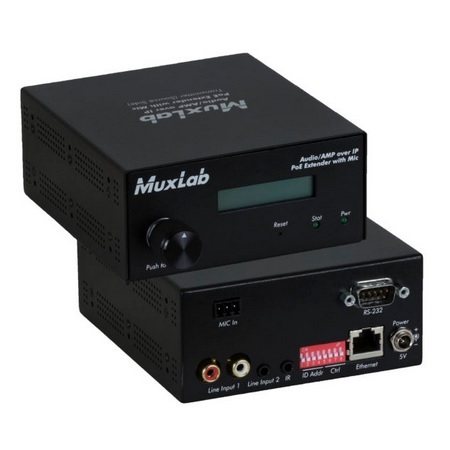 500755-AMP-TX Muxlab Audio / AMP over IP TX Extender with Mic