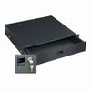 Show product details for D2LK Middle Atlantic 2-Space 3 1/2 Inch Rack Drawer with Lock (Black Brushed)