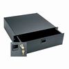 Show product details for D3LK Middle Atlantic 3-Space 5 1/4 Inch Rack Drawer with Lock (Black Brushed)