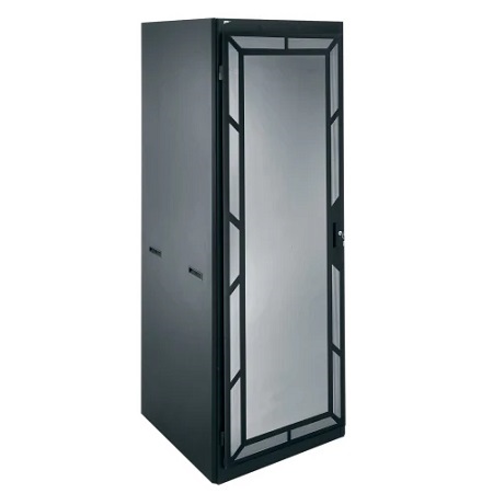 DRK19-44-31K Middle Atlantic 44 Space (77") 19" Panel Width 31" Deep Gangable Rack w/ CBL Management Ducts - Plexi Front Door - Rear Vented Door