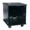 Show product details for MFR-1227GE Middle Atlantic Mobile Furniture Rack, 12 Space, 27 Inch Deep, Melamine, Plexi Door, Grained Ebony Ash