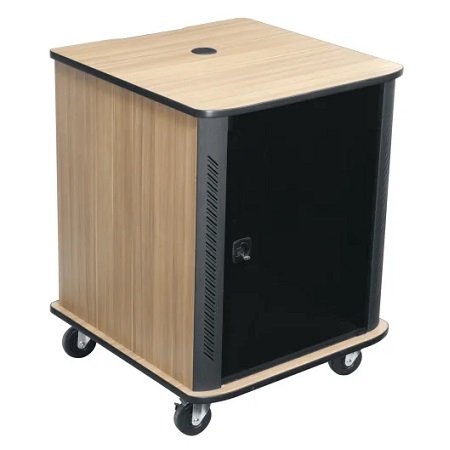 RFR-1628CR Middle Atlantic 16 Space Reference Series Rack, 28 In Wide, 28 In Deep, 16 Rack Space, Glass Door, 4 In Casters, Cherry Rain