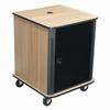 Show product details for RFR-1628CR Middle Atlantic 16 Space Reference Series Rack, 28 In Wide, 28 In Deep, 16 Rack Space, Glass Door, 4 In Casters, Cherry Rain