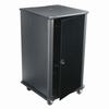 Show product details for RFR-2028BR Middle Atlantic 20 Space Reference Series Rack, 28 In Wide, 28 In Deep, 20 Rack Space, Glass Door, 4 In Casters, Black Rain