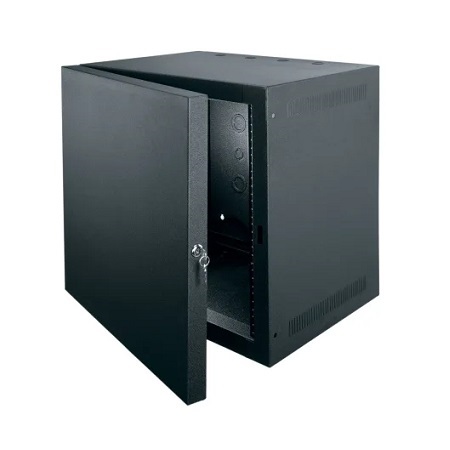 SBX-7 Middle Atlantic 7 Space (12 1/4 Inch), 15 Inch Deep Wall Rack with Locking Front Door, Black Finish