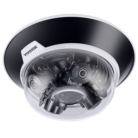 MA9322-EHTV-V2 Vivotek V Series 3.2-7.7 mm Motorized 30FPS @ 5MP Outdoor IR Day/Night WDR 4CH Multi-Directional Panoramic AI IP Security Camera PoE