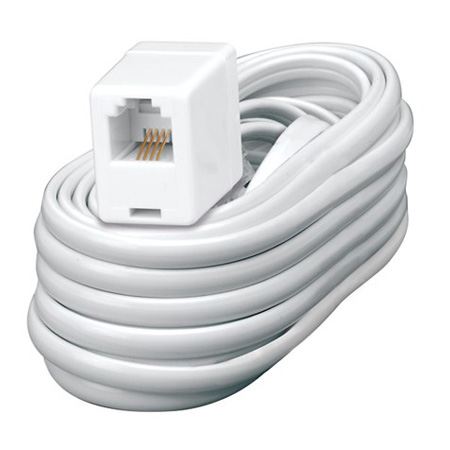 MTE15 Vanco Cord Extension Modular Plug/Jack 15 ft Ivory