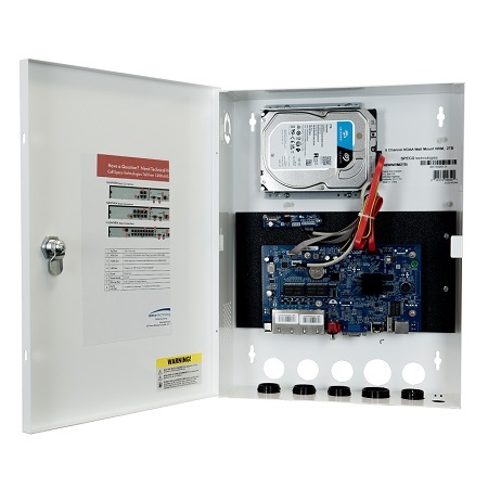 N4WNRM10TB Speco Technologies 4 Channel NVR 80Mbps Max Throughput - 10TB Wall Mount with 4 Built-in PoE Ports