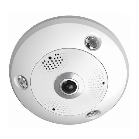 NCA12E-FEA Red Line Series DS-2CD63C2F-IVS 1.29mm 20FPS @ 12MP Outdoor IR Day/Night DWDR Fisheye IP Security Camera 12VDC/PoE
