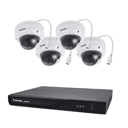 [DISCONTINUED] ND9322P-2TB-4FD60 Vivotek 8 Channel NVR Kit 128Mbps Max Throughput 2TB w/ 4 x 2MP Outdoor IR Dome IP Security Cameras