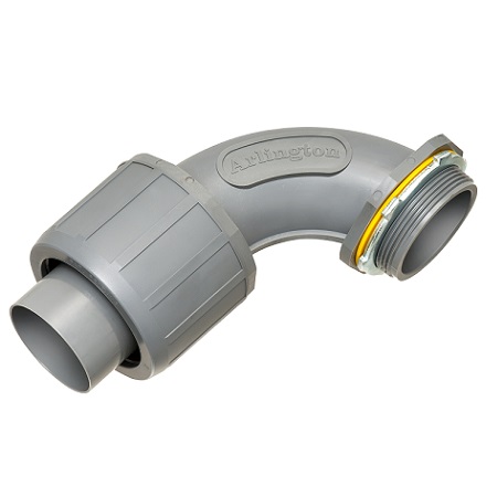 NMLT9020-2 Arlington Industries 90° SNAP2IT Non-Metallic Push-On Connector - Pack of 2