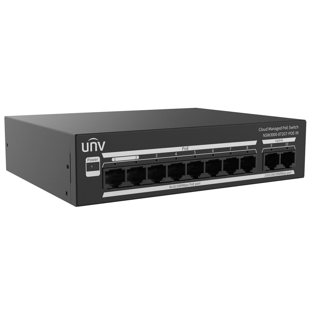 NSW3000-8T2GT-POE-IN Uniview Cloud Managed Ethernet Switch PoE