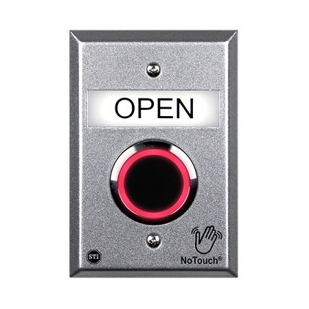 NT-CA100-EN STI NoTouch Cast Aluminum IR Switch with Three Snap-in Messages - US Single-Gang