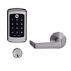 Show product details for NTM617-ZW3-626-RH Yale Mortise Lock with Pushbutton Keypad-Cylinder Override with Thumbturn ZW Module - Satin Chrome Plated - Right Hand