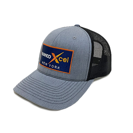Nuvico Xcel Trucker Snapback Hat - Heather Gray Front with Black Mesh Back