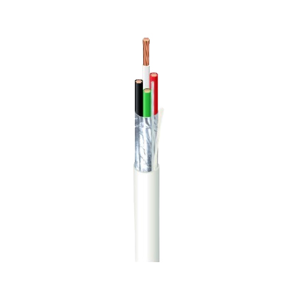 P20032-1D Southwire 22 AWG 2 Conductors Shielded Aluminum Foil Stranded Bare Copper CMP/CL3P Plenum Cable - 500' Pull Box - White