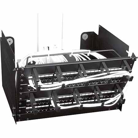 PPM-6-16OB Middle Atlantic 6 Space (10 1/2 Inch) Pivoting Panel Mount, Open Back, 16 Inch Deep, Black Finish
