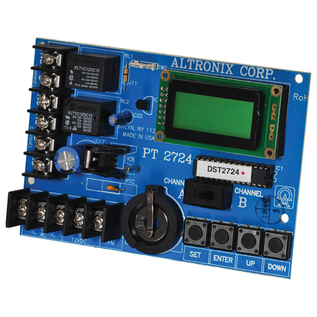 PT2724 Altronix 2 Channel 365 day/24 Hr. Annual Event Timer 12/24 AC/DC