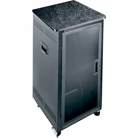 PTRK-21MDK Middle Atlantic 21 Space (36 3/4 Inch) Portable Rolling Rack with Plexi Front Door