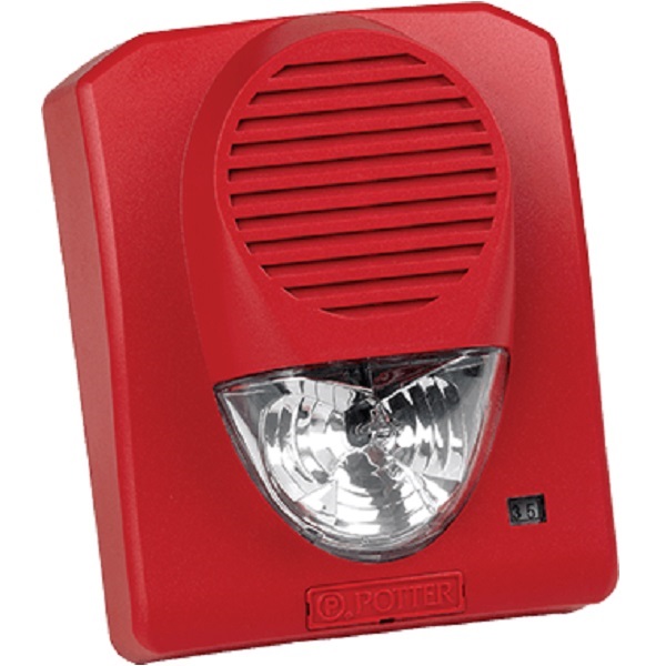 4560070 Potter SH-1224R Wall Mount Select-A-Strobe/Horn 12/24V - Red