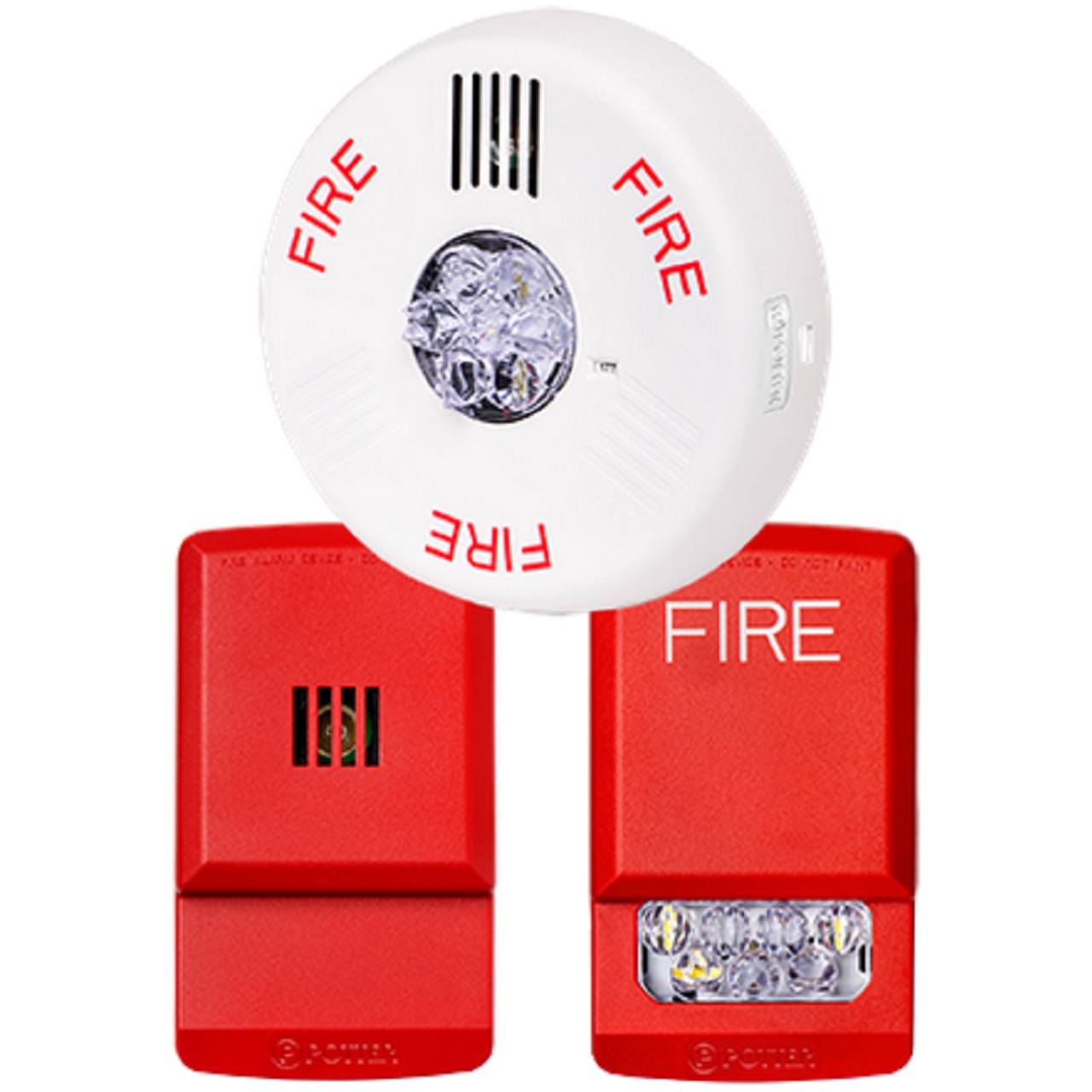 4871000 Potter PE-HNR Horn/Strobes Wall Red 12/24 VDC Indoor