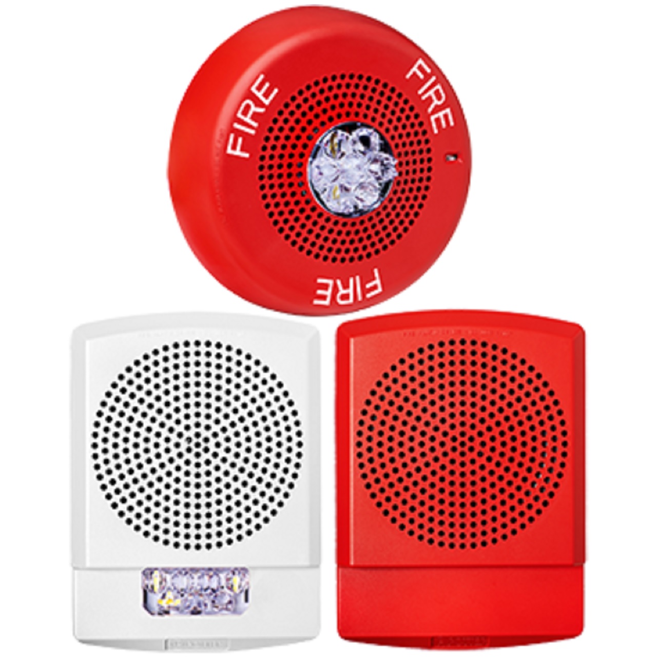 4871018 Potter PE-SPSTR High Fidelity Speaker Strobe LED Wall Fire Clear Lens 25/70V Indoor - Red