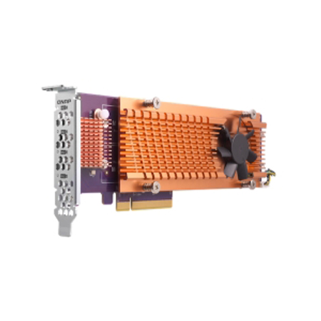 [DISCONTINUED] QM2-4P-342 Quad M.2 PCIe SSD expansion card supports up to four M.2 2280 formfactor M.2 PCIe (Gen3 x2) SSDs