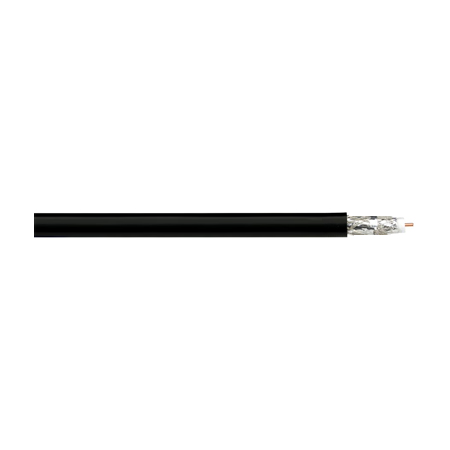 R001564WRCM2B Remee 18 AWG Shielded Solid Copper RG6 CMR Non-Plenum CATV Coaxial Cable - 1000' Pull Box - Black