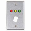Show product details for RP-34 Alarm Controls Single Gang Stainless Steel Wall Plate with 1/4" Red Yellow Green LEDs and 3/4" "D" Hole for Medeco Lock