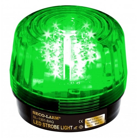 SL-1301-BAQ/G Seco-Larm Green LED Strobe Light w/ 5 LED Strips 9-24VAC/VDC