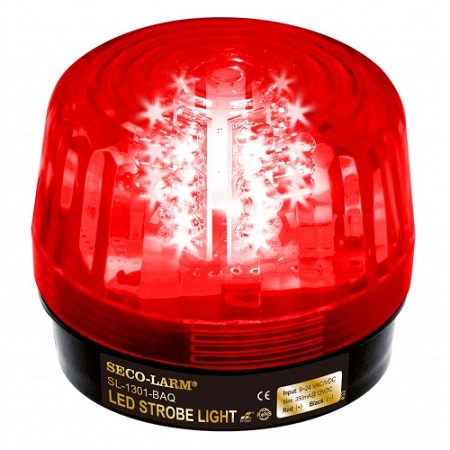SL-1301-BAQ/R Seco-Larm Red LED Strobe Light w/ 5 LED Strips 9-24VAC/VDC