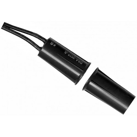 SM-207-5Q/BR-10 Seco-Larm 3/8" Press-Fit Mount N.C. Magnetic Contact w/ Short Switch and Magnet - Brown - Pack of 10