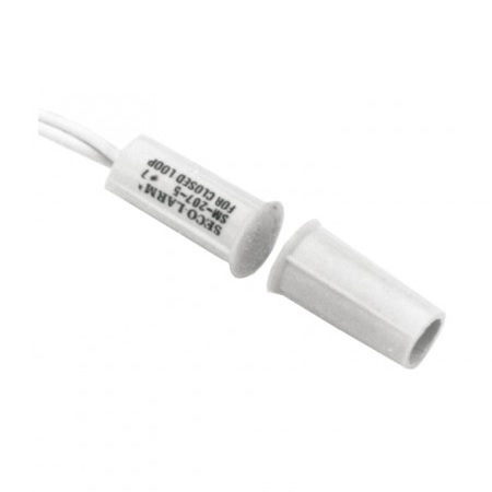 SM-207-5Q/W-10 Seco-Larm 3/8" Press-Fit Mount N.C. Magnetic Contact w/ Short Switch and Magnet - White - Pack of 10